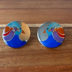 Laurel Burch Celestial Bird Disc Earrings